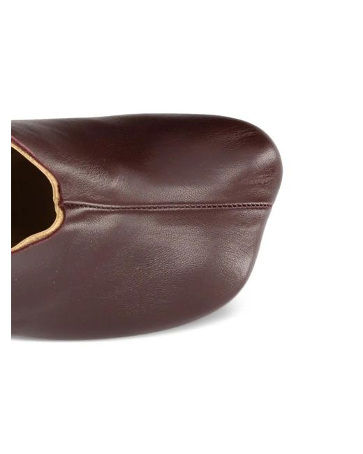 MM6 by Maison Margiela Brown Block-Heel Leather Pumps