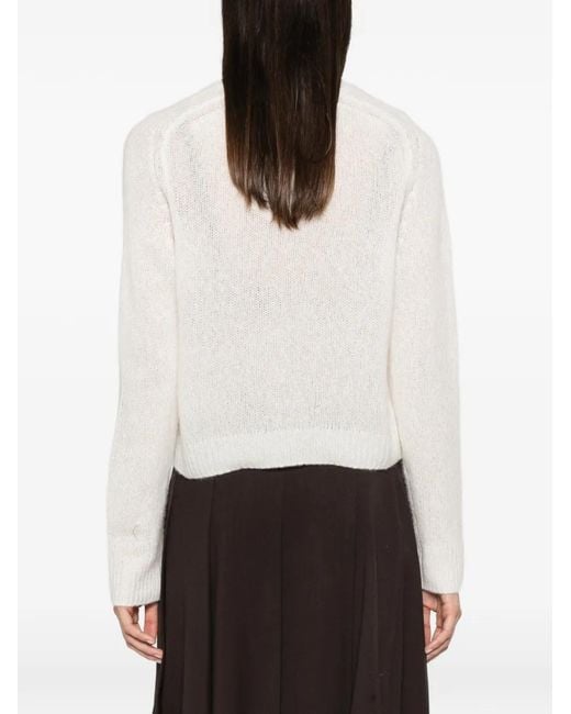 Lisa Yang White Solene Raglan-Sleeve Sweater
