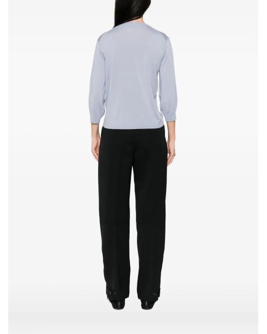 Max Mara Blue Round-Neck Sweater