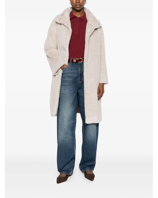 Herno White Funnel-Neck Coat