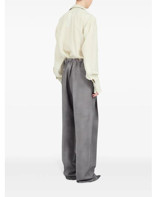 Maison Margiela Gray Four Stitch-Logo Long-Length Track Pants for men
