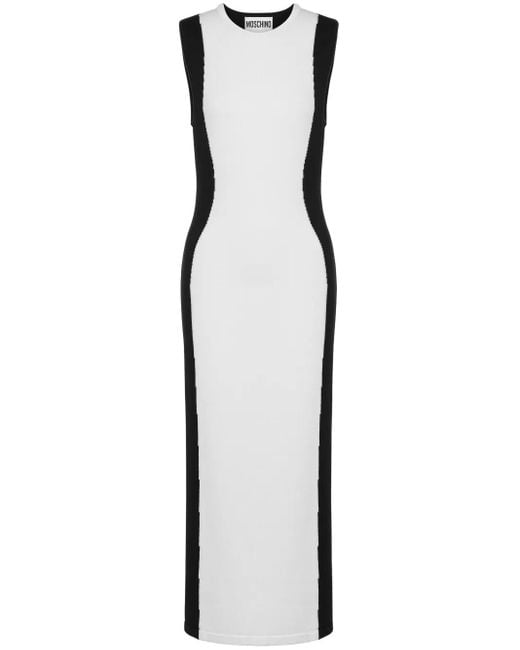 Moschino Black Two-Tone Virgin Wool Dress