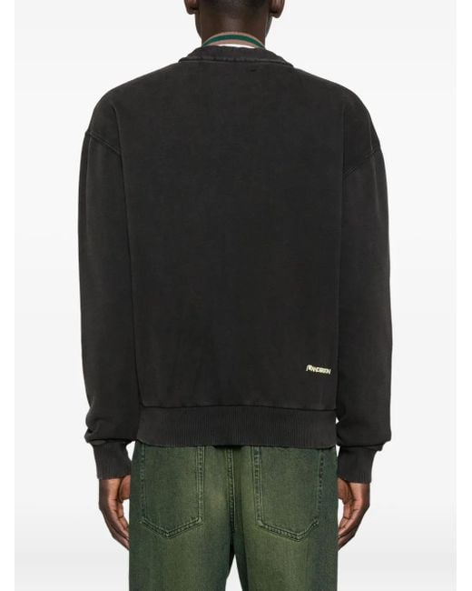 J.W. Anderson Black Buttoned V-Neck Cardigan for men