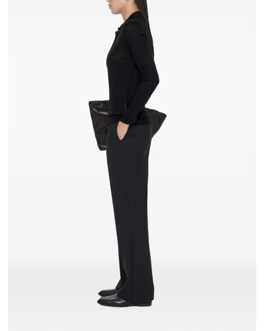 AllSaints Black Button-Down Polo Sweater