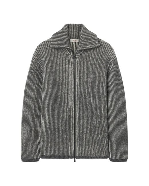 RETORI Gray Two-Way-Zip-Fastening Cardigan for men