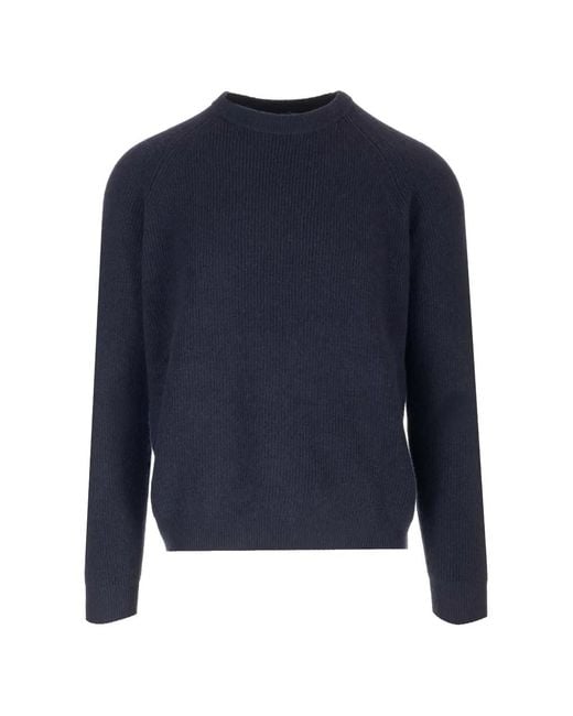 Al Duca D'aosta Blue Ribbed-Knit Cashmere Sweater for men