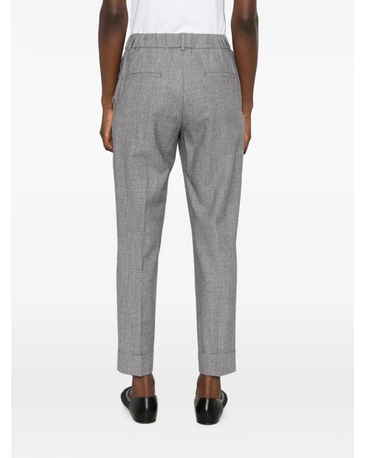 Peserico Gray Concealed-Closure Trousers