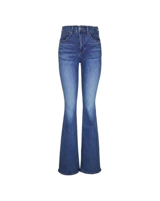 Veronica Beard Blue Beverly Mid-Rise Flared-Leg Jeans