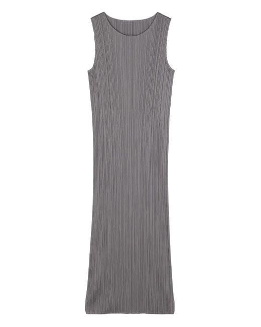Pleats Please Issey Miyake Gray Pleated Sleeveless Dress