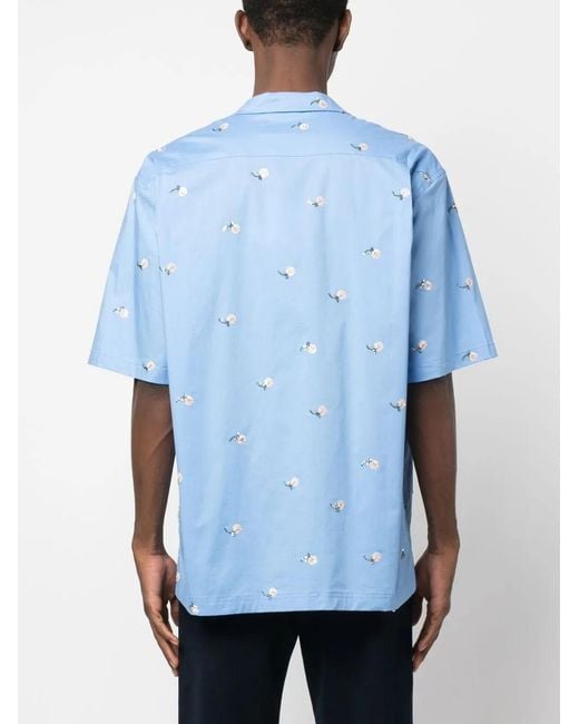 Viktor & Rolf Blue Sequin Embellished Short-Sleeved Shirt for men