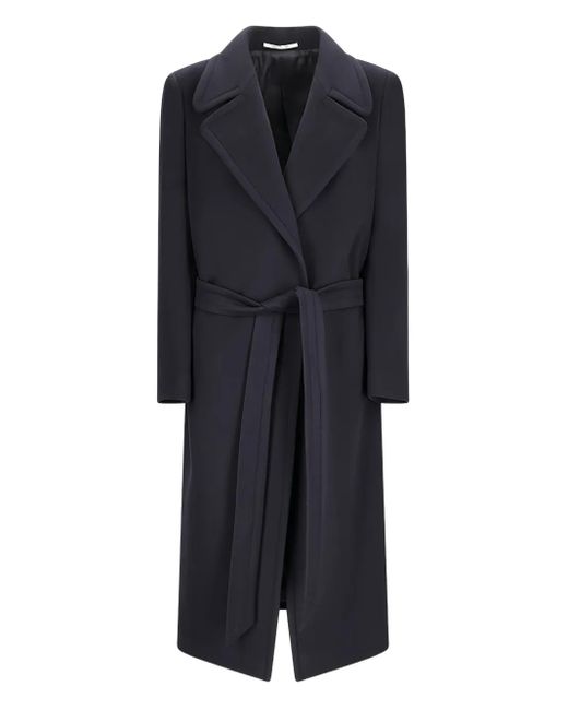 Tagliatore Black Belted Wrap Coat