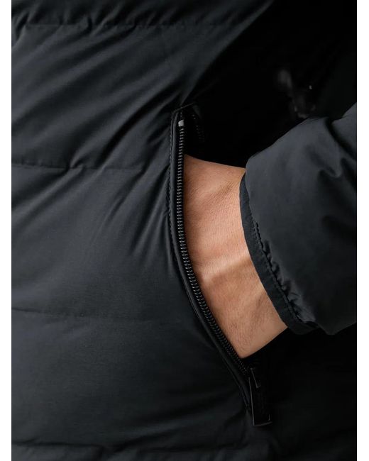 Guess Black Quilted Logo-Print Jacket for men