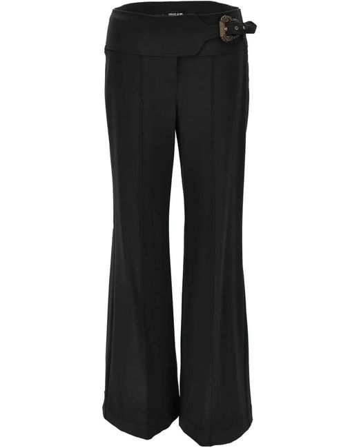 Versace Jeans Couture Black Belted Flared Trousers
