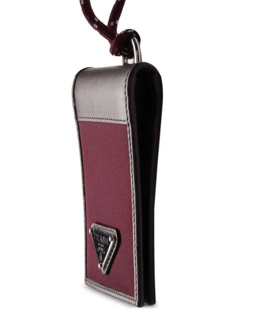 Prada Purple Speedrock Triangle-Logo Card Holder for men