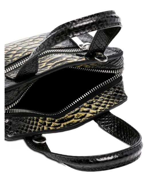 Borsa Tote Pitone Mini di SAPIO in Black