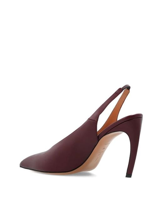 The Attico Brown 11Mm Slingback Pointed-Toe Pumps