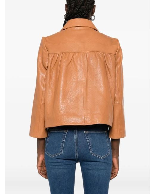 Ba&sh Jack Met Opgestikte Zak En Peter Pan Kraag in het Orange