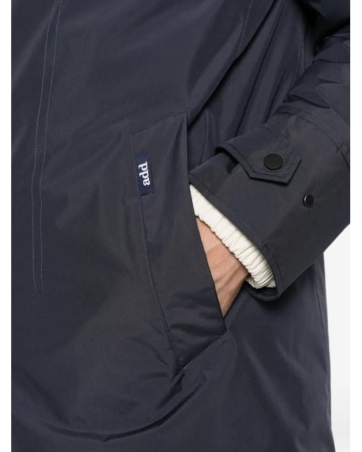 Add Blue Button-Up Logo-Patch Coat for men