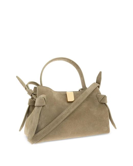 Yuzefi Metallic Mini Gyoza Suede Tote Bag