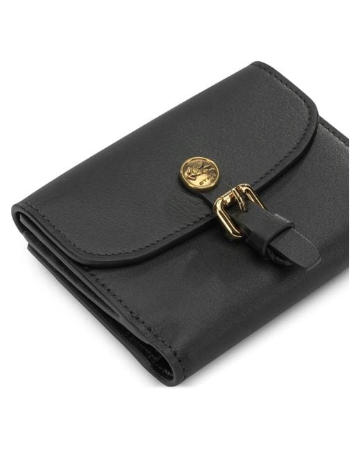 Etro Black Small Pony Buckle-Detail Leather Wallet