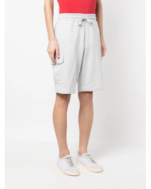 Brunello Cucinelli Gray Drawstring-Waist Bermuda Shorts for men
