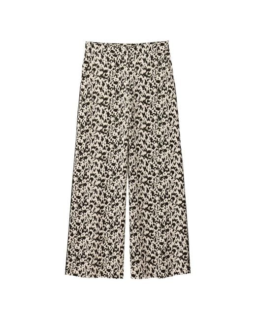 Ba&sh White Plyde Printed Wide-Leg Trousers