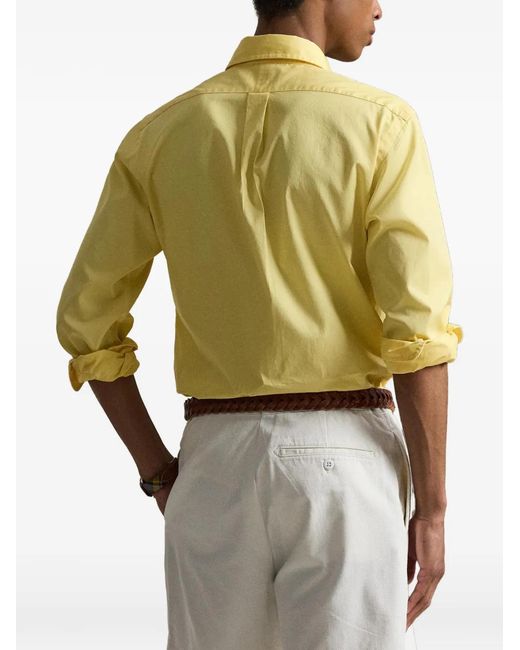 Polo Ralph Lauren Yellow Polo Pony Long-Sleeved Shirt for men