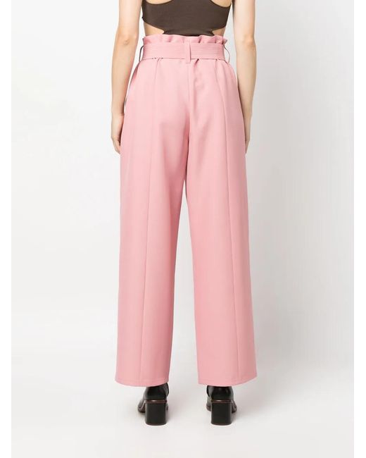 Philosophy Di Lorenzo Serafini Pink Belted Wide-Leg Trousers