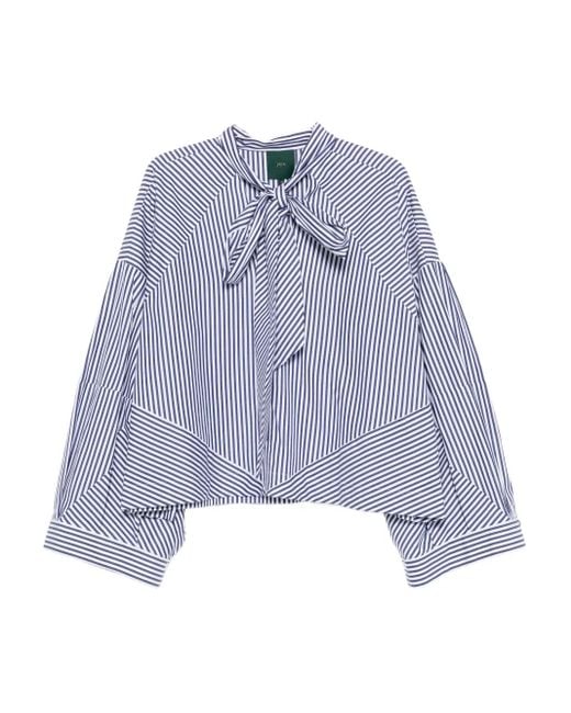Jejia Blue Striped Bow-Detail Shirt