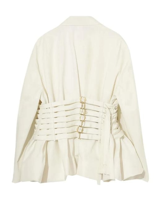 Undercover White Double-Breasted Blazer