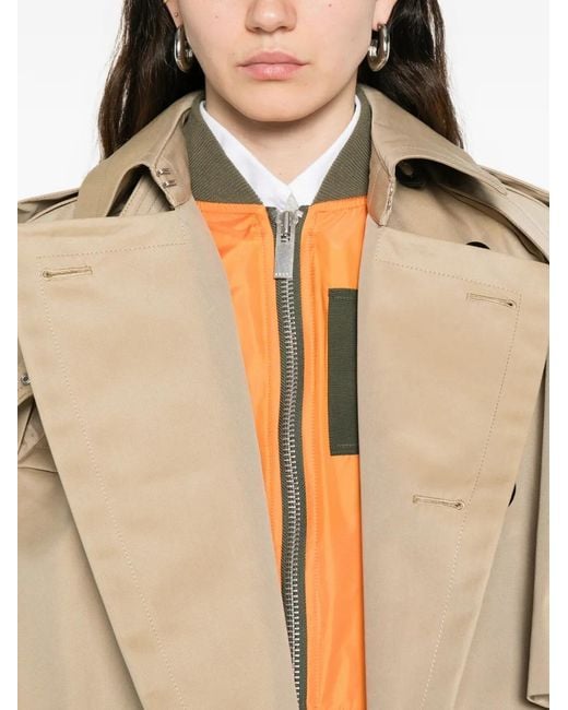Sacai Natural Double-Breasted Gabardine Jacket