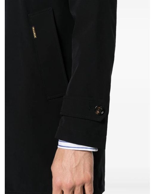 Moorer Black Vittor-Kn Single-Breasted Coat for men