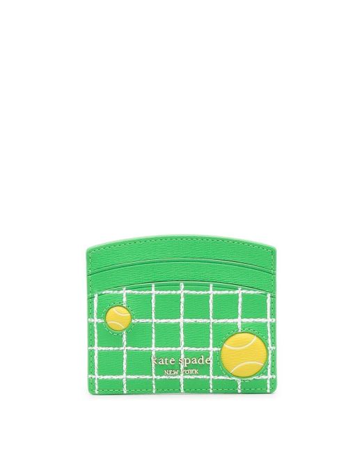 Kate Spade Leather Courtside Slim Card Holder in Green Lyst