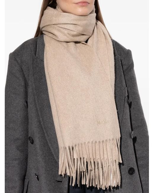 Max Mara Natural Foulard Fin À Franges