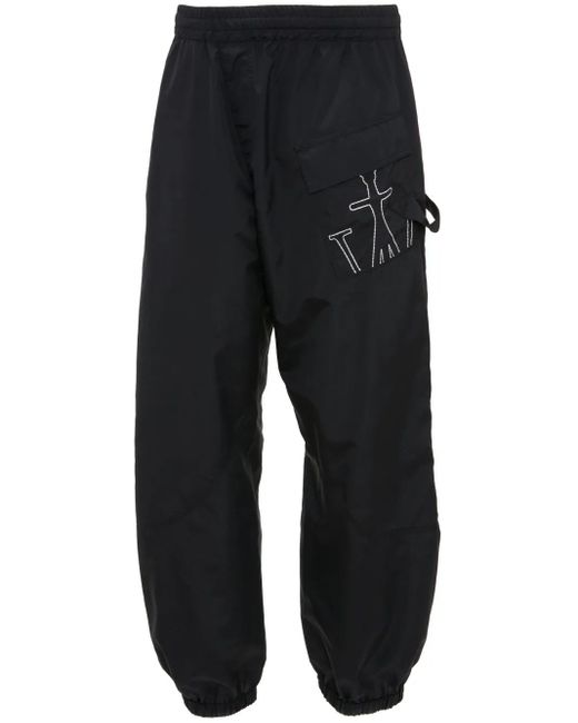 J.W. Anderson Black Logo Embroidered Nylon Track Pants