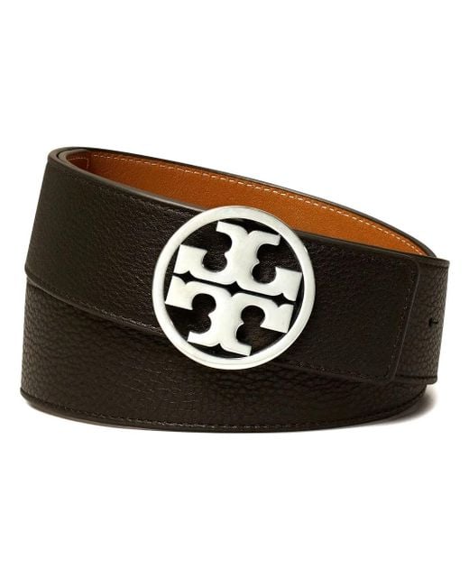 Tory Burch Black Miller Reversible Leather Belt