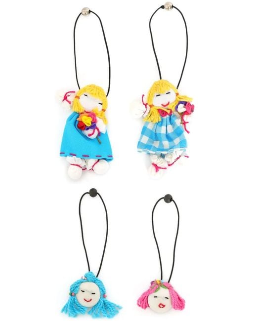 Amir Slama Blue Doll-Appliqué Hair Tie