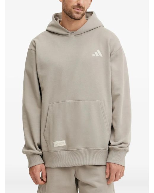メンズ Adidas ロゴ パーカー Gray