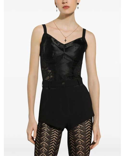 Dolce & Gabbana Black Corset-Style Top