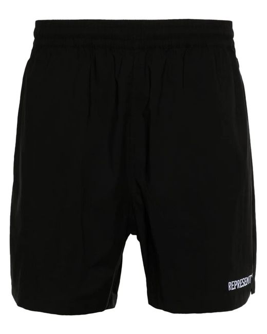 Pantalones cortos de chándal con logo bordado Represent de hombre de color Black