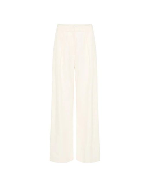 St. Agni White Pleat Loop Trousers