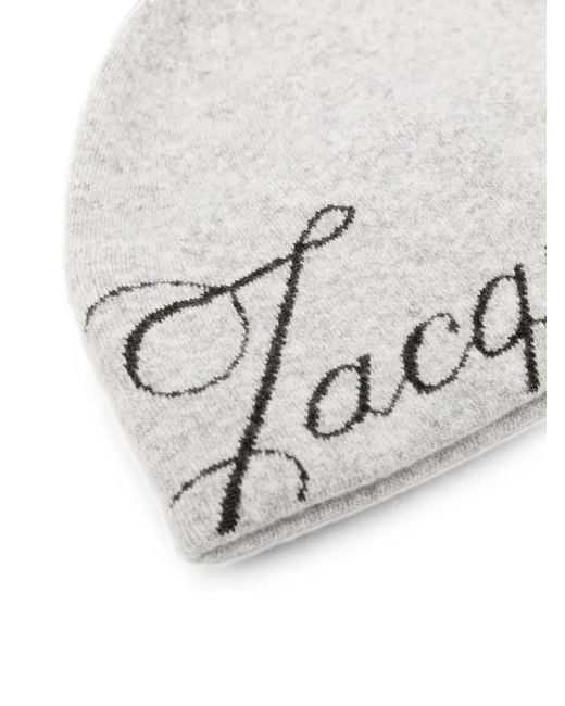 Jacquemus Gray Jacquard Logo Beanie
