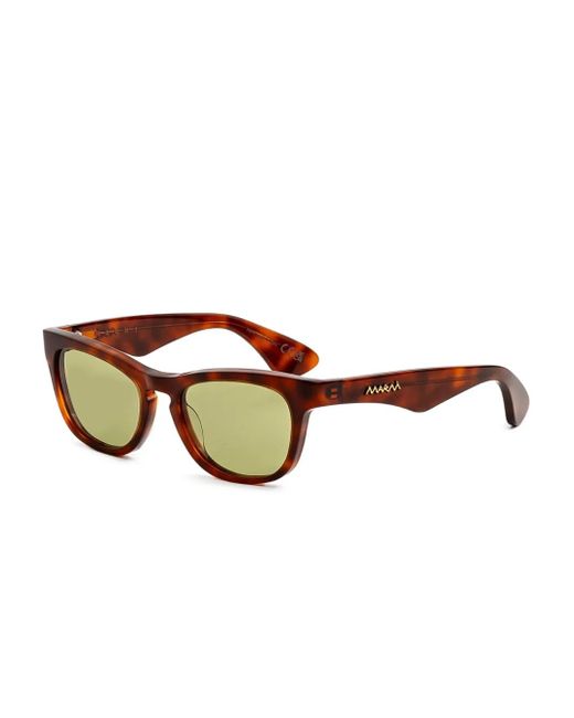 Marni Natural Geometric Frame Sunglasses