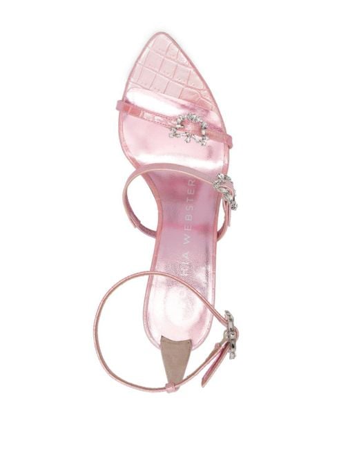 Sophia Webster Pink 85mm Grace Mid Leather Sandals