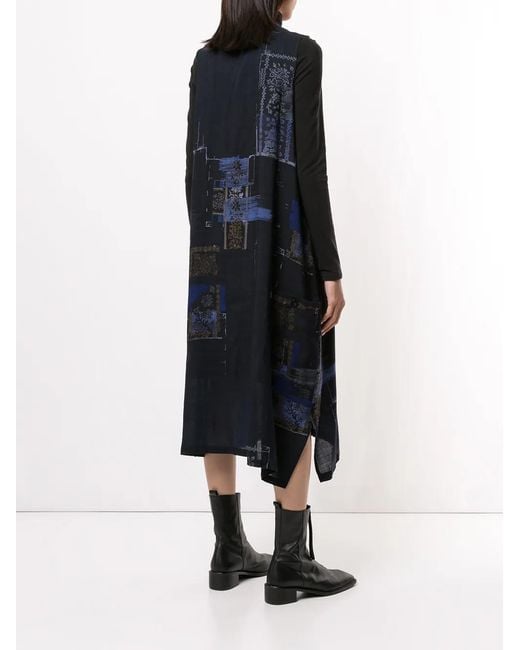 Y's Yohji Yamamoto Blue Abstract Print Knitted Dress