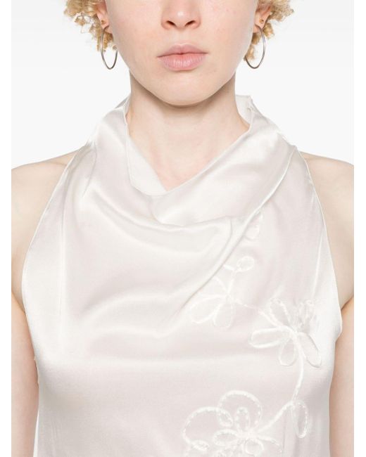 Paloma Wool White Nolita Satin Silk Mini Dress