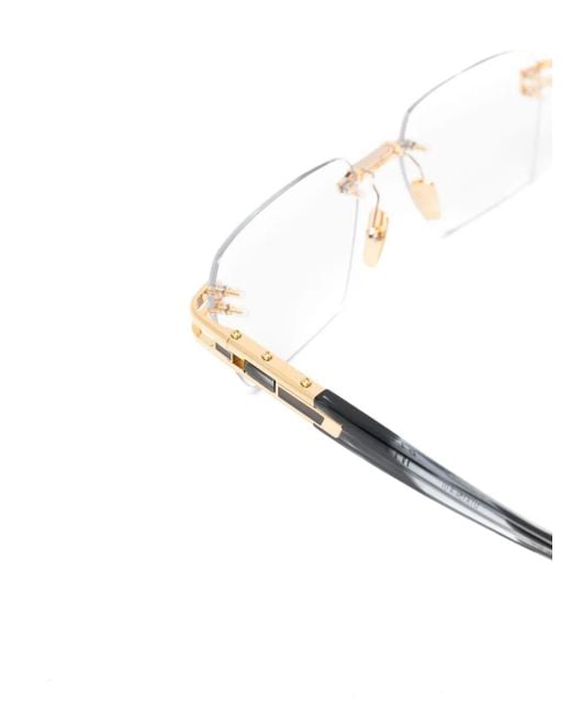 Dita Eyewear Metallic Rimless Square Glasses