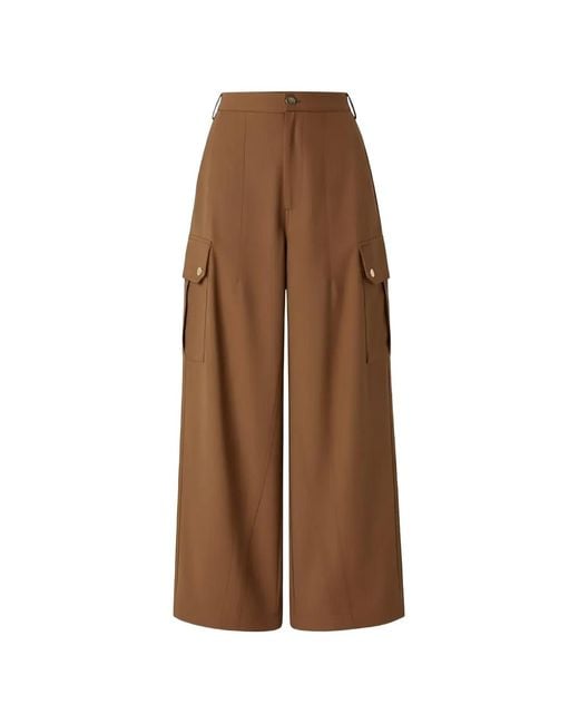 Pinko Brown Side-Pockets Cotton Trousers
