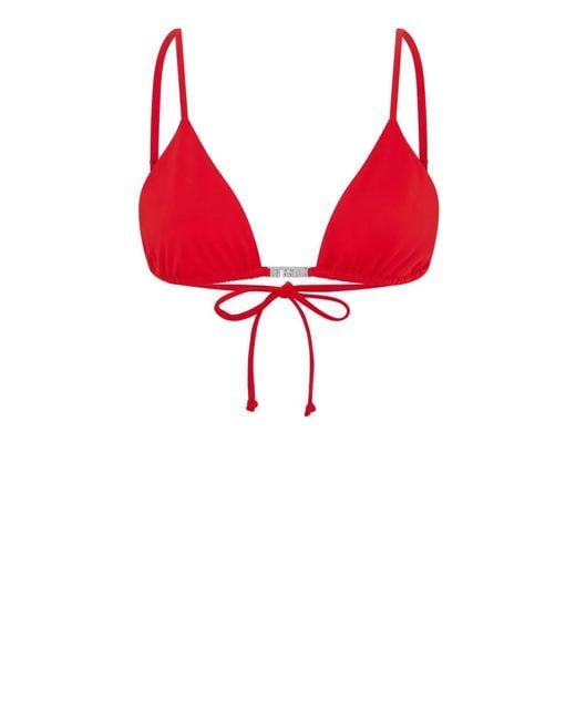 Let's Swim Red Triangle Bikini Top