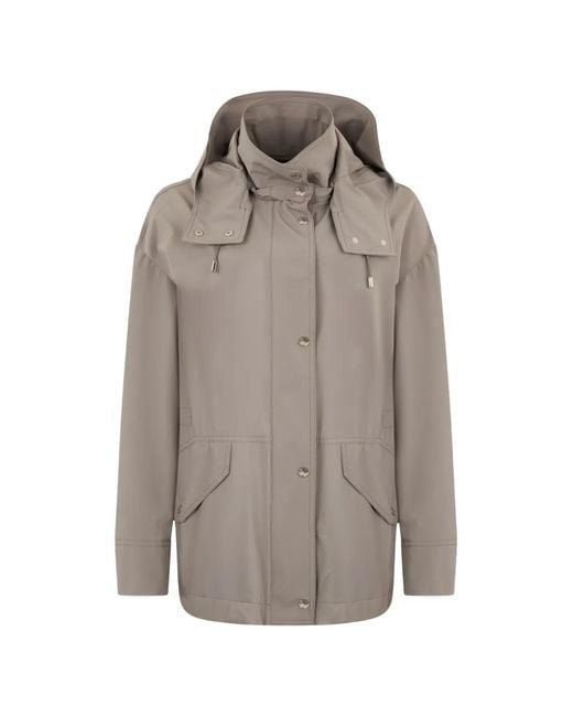 Moorer Gray Hooded Parka